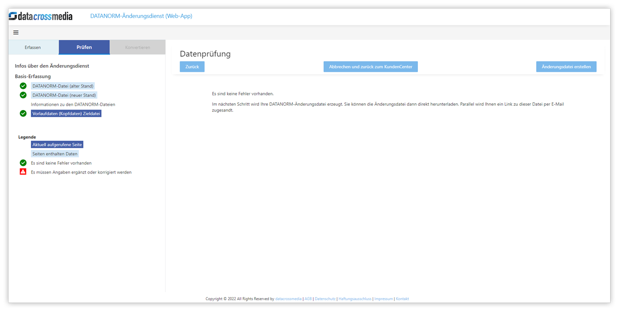 DATANORM Änderungsdatei erstellen