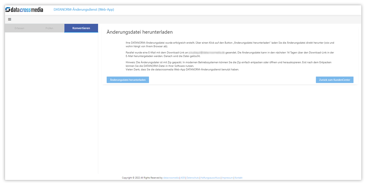 DATANORM Änderungsdatei herunterladen