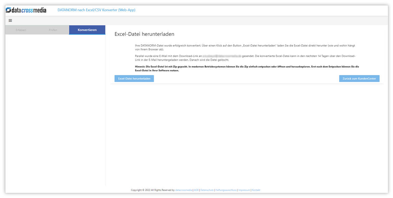 Excel- oder CSV-Datei herunterladen