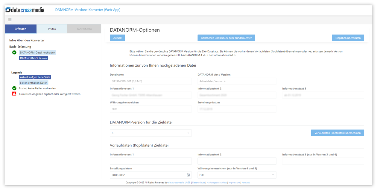 Zielversion wählen